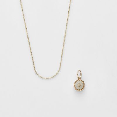 agete K18 ラブラドライト 白蝶貝 ネックレスチャーム agete K18 ラブラドライト 白蝶貝 ネックレスチャーム K10