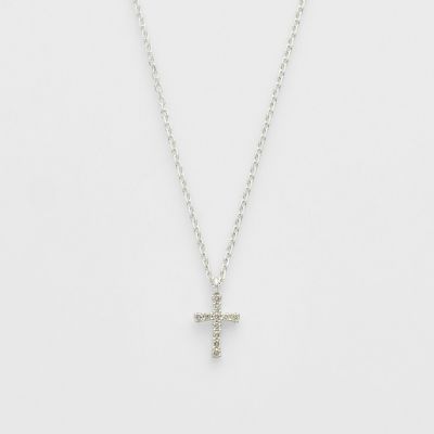 ＜agete＞シルバーダイヤモンドネックレス