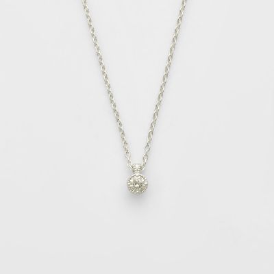 ＜agete＞シルバーダイヤモンドネックレス（０．１ｃｔ）