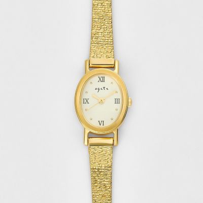 【限定品】agete ゴールド オーバル型 時計 オーバルフェイスウォッチ／ゴールド | agete/アガット | 三越