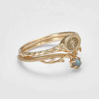 Limited Edition》K10ラブラドライトセットリング