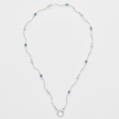 シルバーアクアマリン／淡水パールネックレス | agete/アガット | 三越