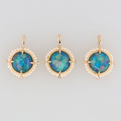 地*ら様 アガット モザイクオパール チャーム 地*ら様 アガット モザイクオパール チャーム