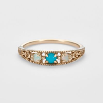 ＜agete＞Ｋ５ターコイズ／オパールリング