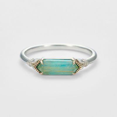 ＜agete＞シルバー／Ｋ１０クォーツターコイズリング