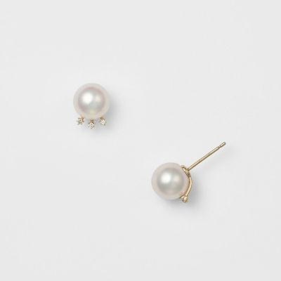 K10パールピアス（ホワイト） | agete/アガット | 三越伊勢丹