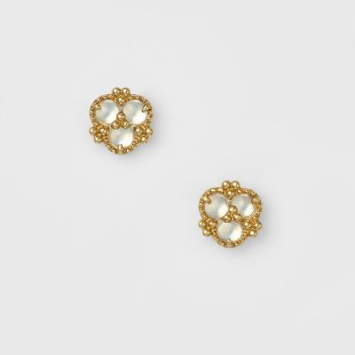 ＜agete＞ゴールドラブラドライトピアス