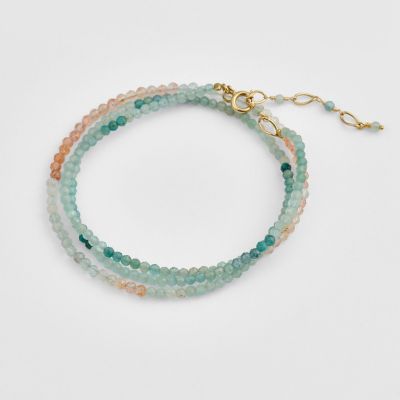 ＜agete＞ゴールドマルチストーン２ＷＡＹブレスレット