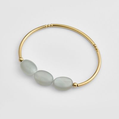 ＜agete＞ゴールドムーンストーンブレスレット