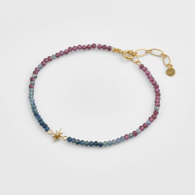 ＜agete＞ゴールドマルチストーンブレスレット