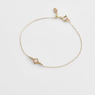 ＜agete＞Ｋ１０オパール／ダイヤモンドブレスレット