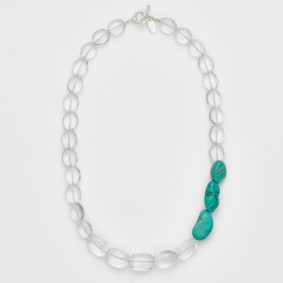 ＜agete＞シルバークォーツ／ターコイズネックレス
