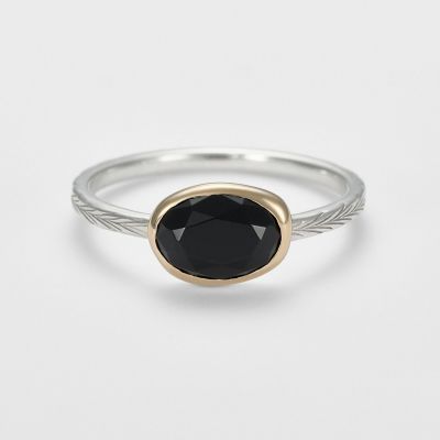 シルバーブラックカルセドニーリング【Colors Ring
