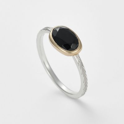 シルバーブラックカルセドニーリング【Colors Ring 