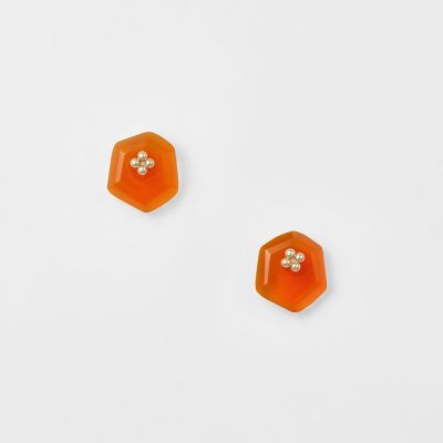 美品♥アガット K10 カーネリアンピアス ❁ジューシーな果実の様なオレンジです K10カーネリアンピアス | agete/アガット | 三越伊勢丹オンライン