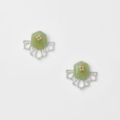 ヴァンドームアオヤマピアス、アガットチャーム シルバーピアス
