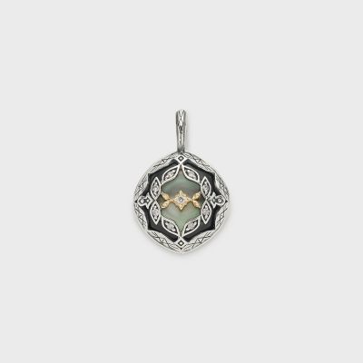 シルバー／K10ブラックシェルネックレスチャーム | agete/アガット