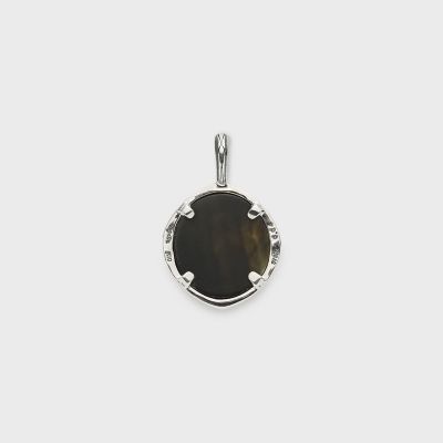 シルバー／K10ブラックシェルネックレスチャーム | agete/アガット