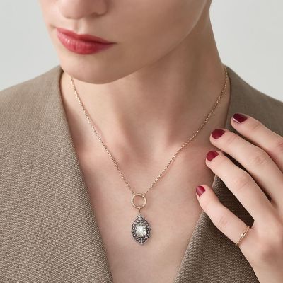 シルバー／K10ホワイトトパーズネックレスチャーム | agete