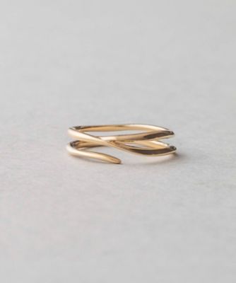 ＜ete bijoux (Women)＞Ｋ１８ＹＧ　レイヤード　リング