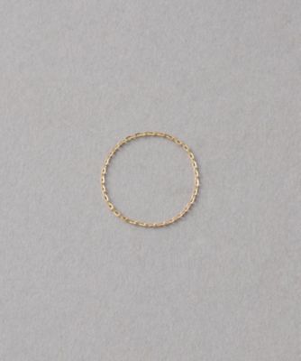 【新品同様】K18YG ミラーカット フリーリング レイヤード］ K18YG ミラーカットチェーンリング | ete bijoux