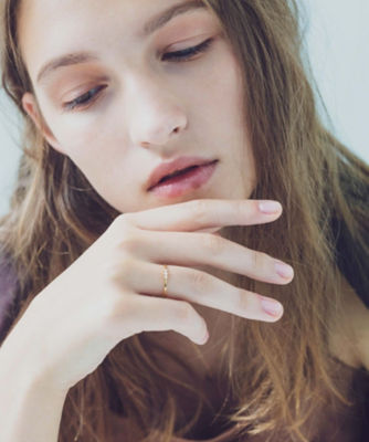 K18YG レイヤード ダイヤモンド リング | ete bijoux