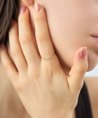 デュー］ K18YG ダイヤモンド チェーンリング | ete bijoux 