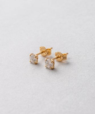 ＜ete bijoux (Women)＞Ｋ１８　ダイヤモンド　０．４ｃｔ　ピアス「ブライト」