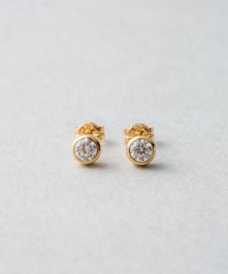 ＜ete bijoux (Women)＞Ｋ１８　ダイヤモンド　０．４ｃｔ　ピアス「ブライト」