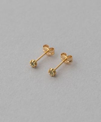 Ｋ１８ＹＧ　フルール　ピアス（誕生石　１・２・３・６・８・１０・１１・１２月）