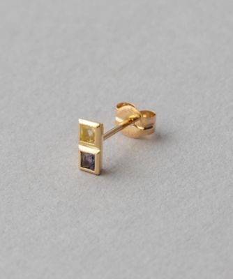 ［レクラン］　Ｋ１８ＹＧ　ナチュラルストーン　ピアス
