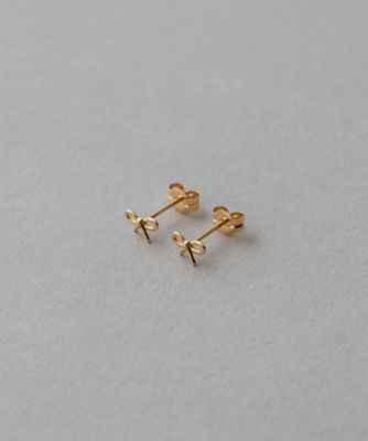 Ｋ１８ＹＧ　リボン　ピアス
