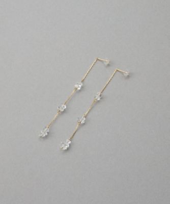 K18YG スクエア透けデザインピアス シャンデリア］ K18YG クォーツ ピアス | ete bijoux (Women