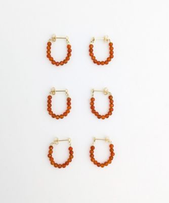 フォーチュン］ K18YG カーネリアン フープピアス ／Power