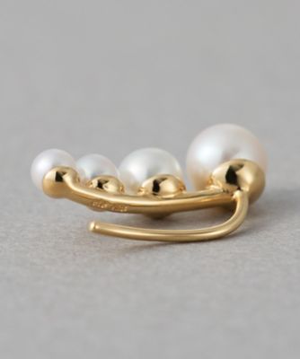 ペリドットと淡水パールの組み合わせがおしゃれなピアス K18YG 淡水パール］ K18YG ピアスクリップ | ete bijoux (Women)/エテ