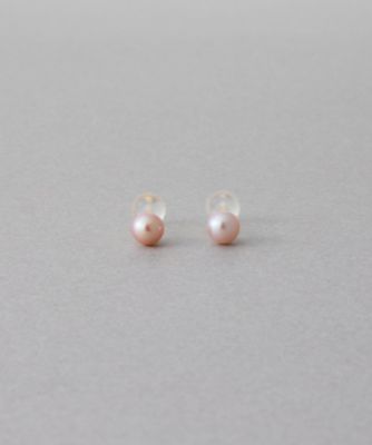 ミストピンク］ K10MPG 淡水パール ピアス | ete bijoux (Women