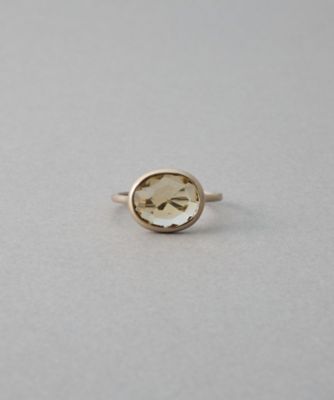 ＜ete bijoux (Women)＞［デュー］　Ｋ１８ＲＢＧ　シャンパンクォーツ　リング