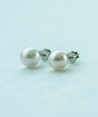  ビジュー PT900 パール ピアス M プラチナム ピアス・イヤリング