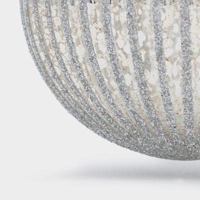 シャイニーシルバー リブボール オーナメント