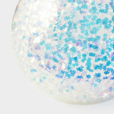 クリア ガラスボール ウィズ イリデセントコンフェッティ オーナメント