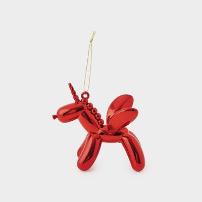 ＜The Conran Shop＞バルーンアニマル　フライ　ユニコーン　レッド　オーナメント（５１０４６１８７＿ｘｍａｓ２５）