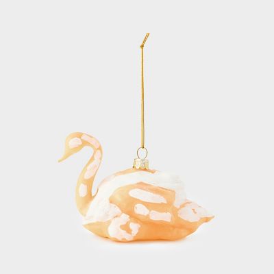 ＜The Conran Shop＞スワン　クリーム　パフ　オーナメント（５１０４６５３８＿ｘｍａｓ２５）