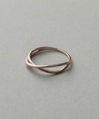 ete　K18MPG ダイヤモンド クロス リング レイヤード］ K18MPG ダイヤモンド クロス リング | ete bijoux