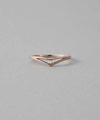 ＜ete bijoux (Women)＞［ムーンリット］　Ｋ１８ＭＰＧ　ダイヤモンド　リング