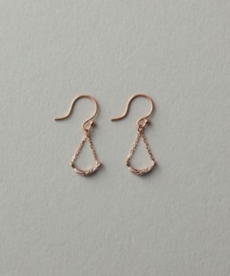 ＜ete bijoux (Women)＞Ｋ１８ＭＰＧ　ブラウンダイヤモンド　クレセントムーン　ピアス