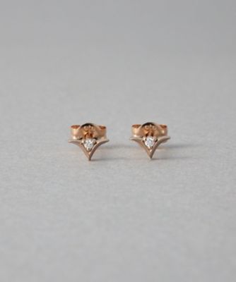 ＜ete bijoux (Women)＞［ムーンリット］　Ｋ１８ＭＰＧ　ダイヤモンド　ピアス