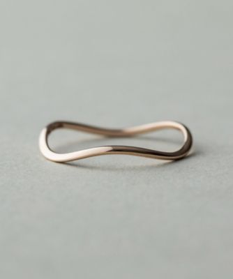 ＜ete bijoux (Women)＞Ｋ１０　レイヤード　ウェーヴ　リング