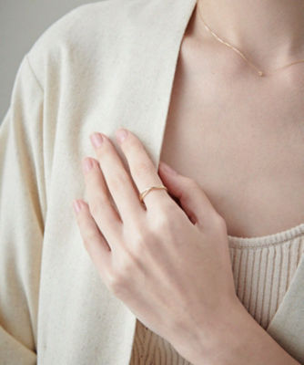 ete :: レイヤード K10YG クロス リング レイヤード] K10YG クロス リング（710972） ｜ women（ウィメンズ