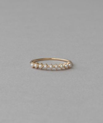 ＜ete bijoux (Women)＞Ｋ１０ＹＧ　レイヤード　パール　リング