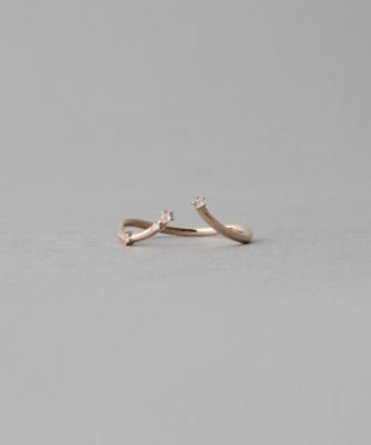 ＜ete bijoux (Women)＞［チェリーブロッサム］　Ｋ１０ＭＰＧ　ローズクォーツ／ダイヤモンド　リング